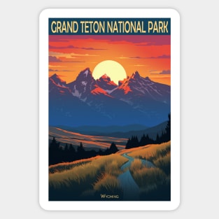 Grand Teton National Park  Travel Poster Sticker